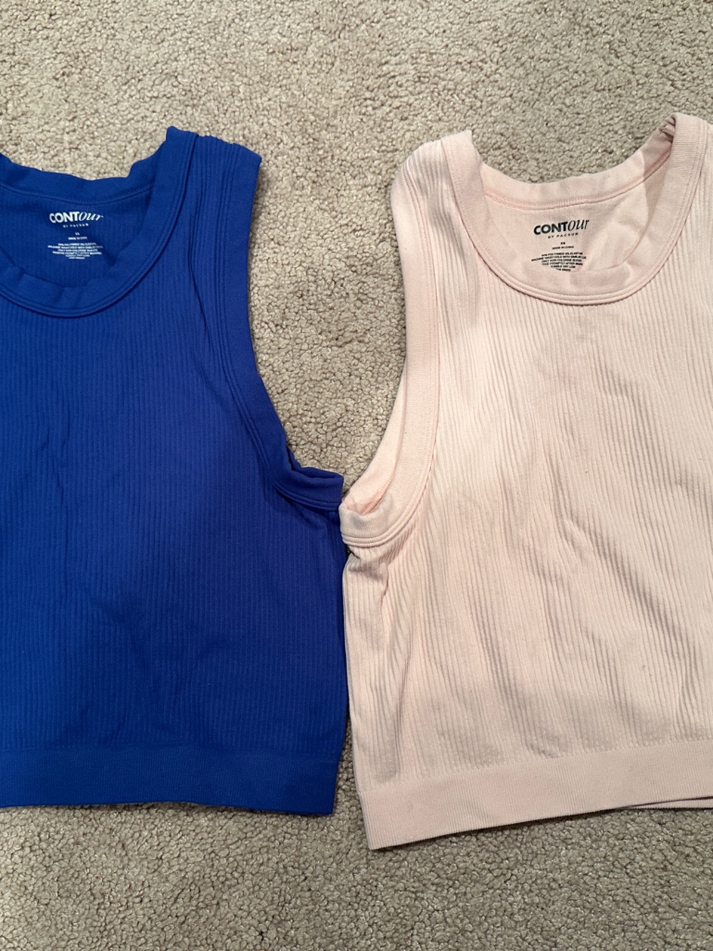 Contour by PACSUN Ribbed Tank Tops Bundle- Royal Blue & Light Pink- Size XS